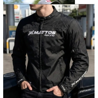JAQUETA MATTOS RACING VISTA PRETO IMPERMEAVEL