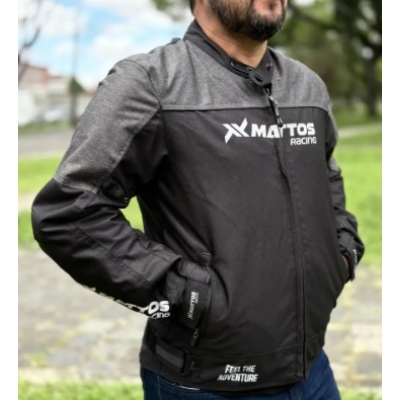 JAQUETA MATTOS RACING VISTA PRETO/CINZA IMPERMEAVEL