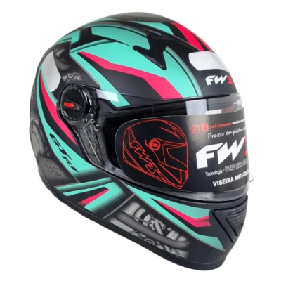 FW3 GTN R1 PRETO FOSCO AZUL COM ROSA