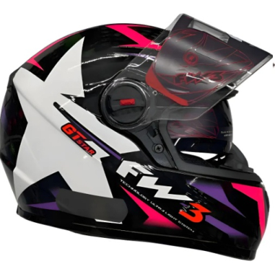 FW3 GTX STAR PRETO BRILHANTE LILAS COM ROSA